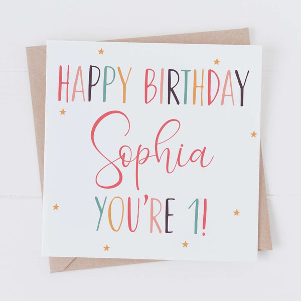 Kids birthday card - personalised