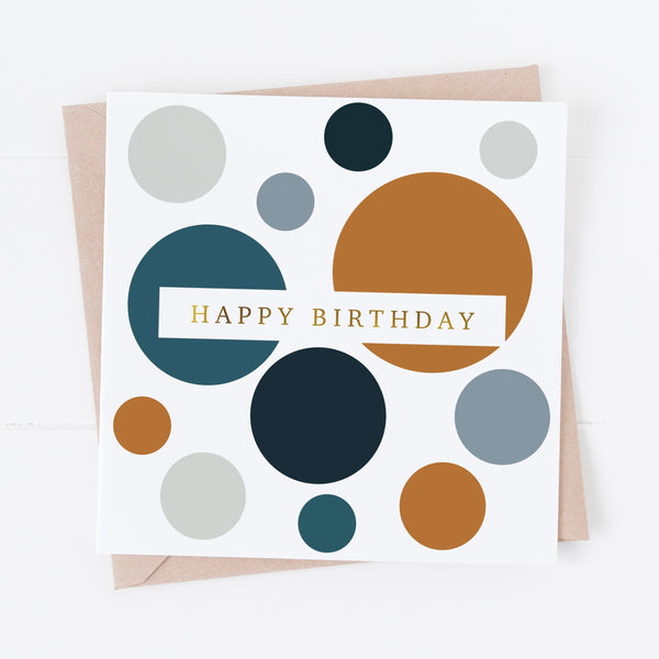 Birthday card -  navy circles