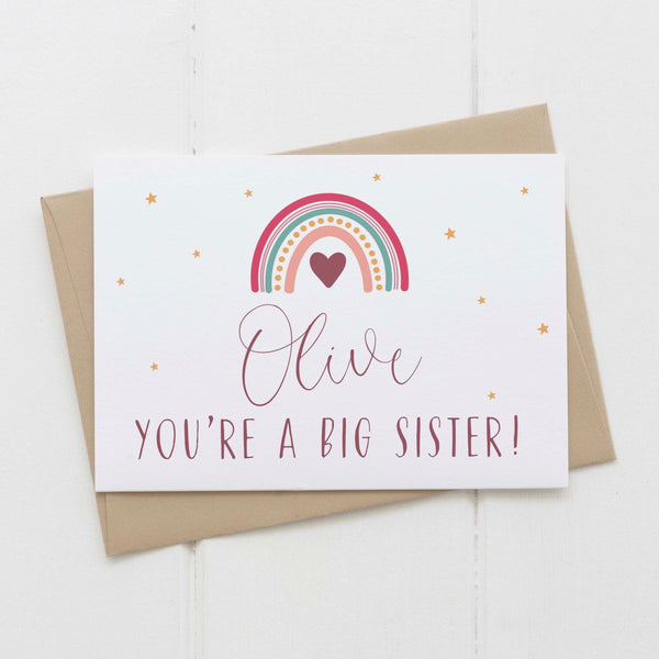 Big sister card - personalised