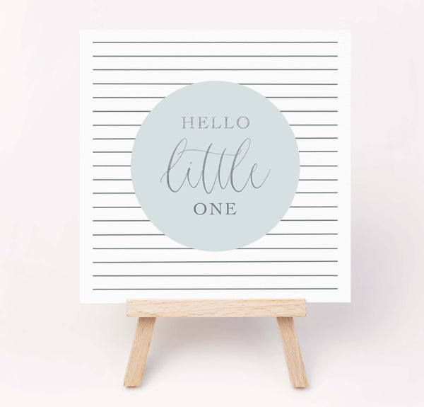 New baby card - blue and silver foil