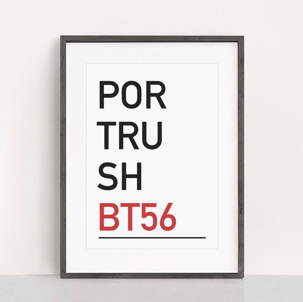 Personalised postcode print