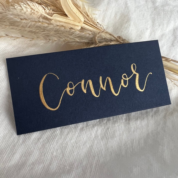 Navy flat place cards