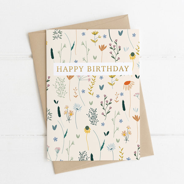 Birthday card - mixed flowers