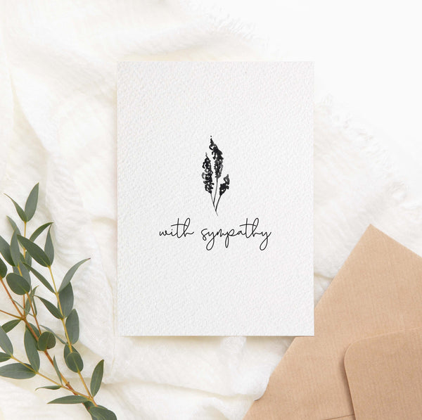 Sympathy card - monochrome
