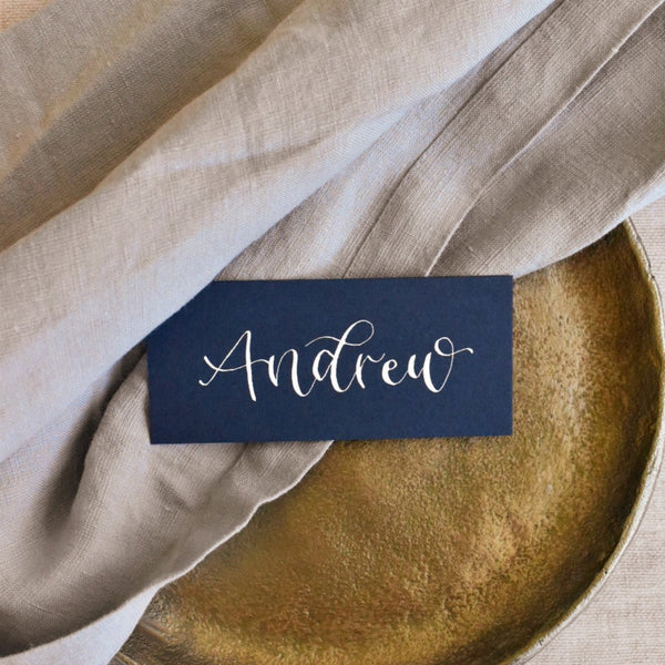 Navy flat place cards
