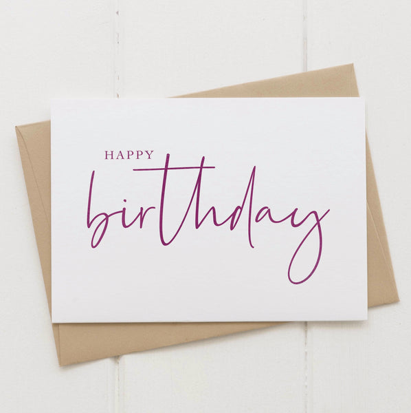 Birthday Card - pink foil