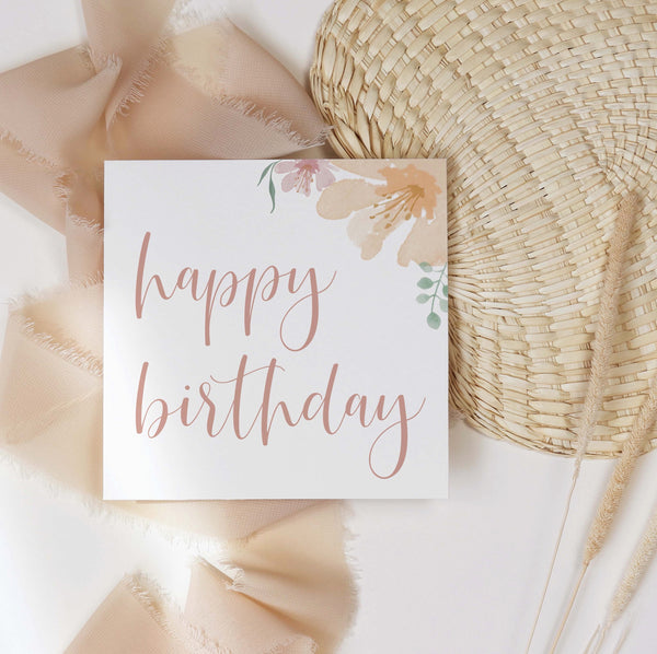 Birthday card - peach
