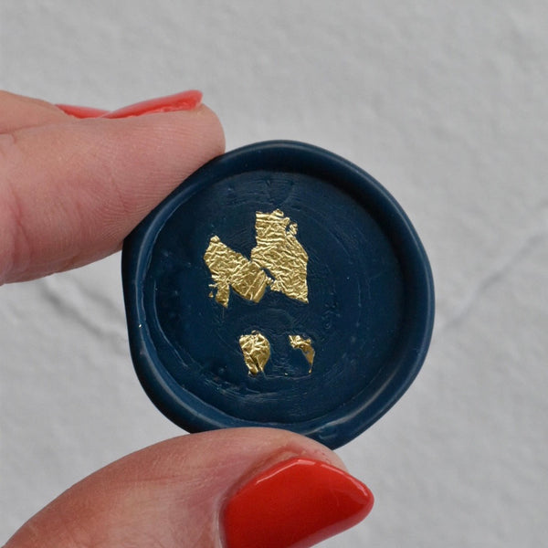 Gold flake wax seals