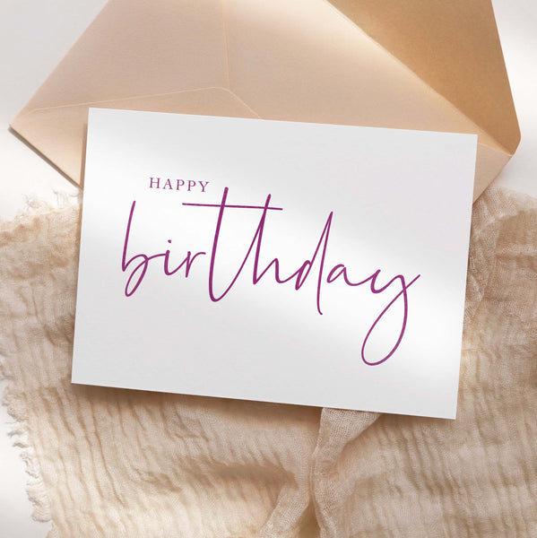 Birthday Card - pink foil
