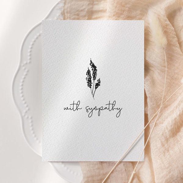 Sympathy card - monochrome