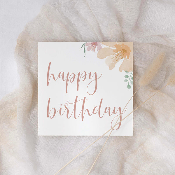 Birthday card - peach