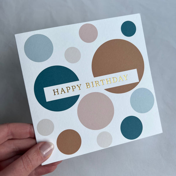 Birthday card -  blush & mustard circles