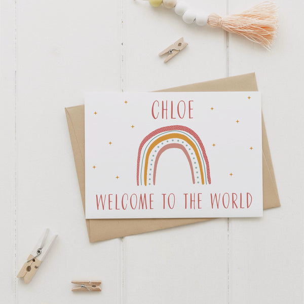 Personalised new baby girl card