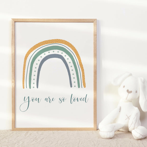 You are so loved rainbow print