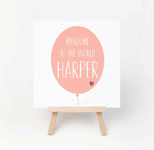 Personalised baby girl card