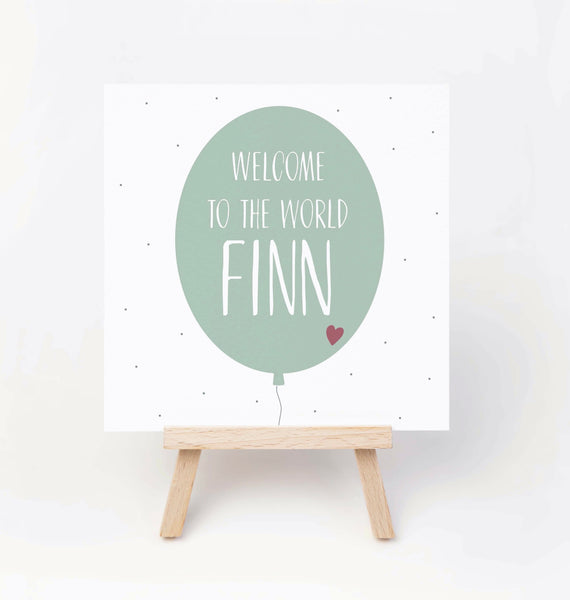 Personalised baby boy card