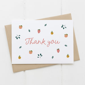 Thank you card - fruit & leaves