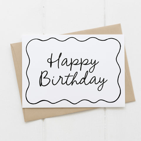 Birthday card - monochrome