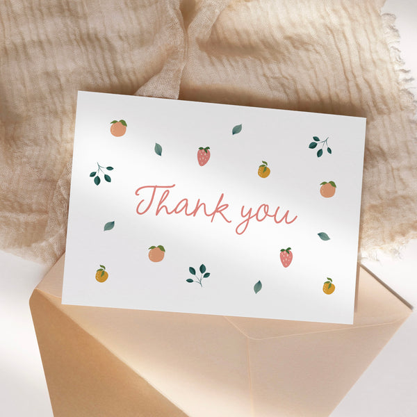 Thank you card - fruit & leaves