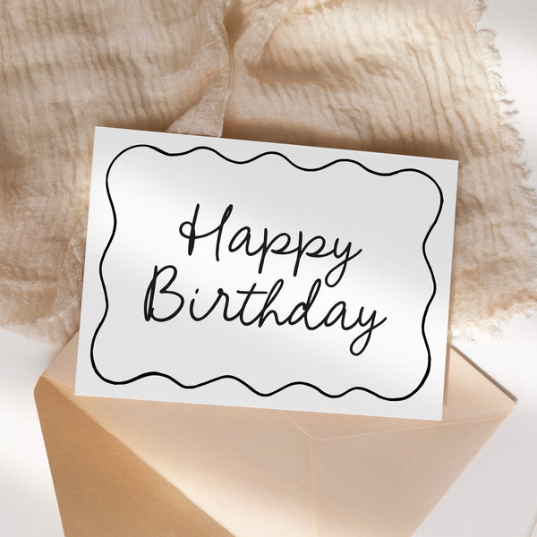 Birthday card - monochrome