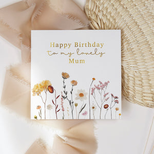 Mum birthday card with floral design 