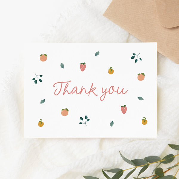 Thank you card - fruit & leaves