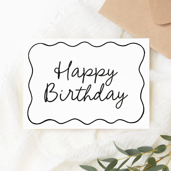 Birthday card - monochrome