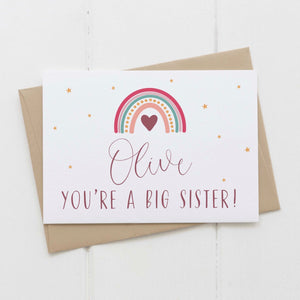 Big sister card - personalised
