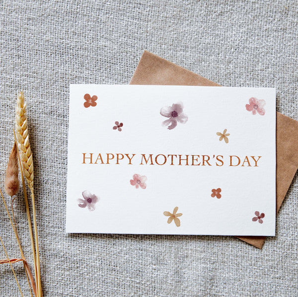 Mother’s Day Card - Rose gold and floral design