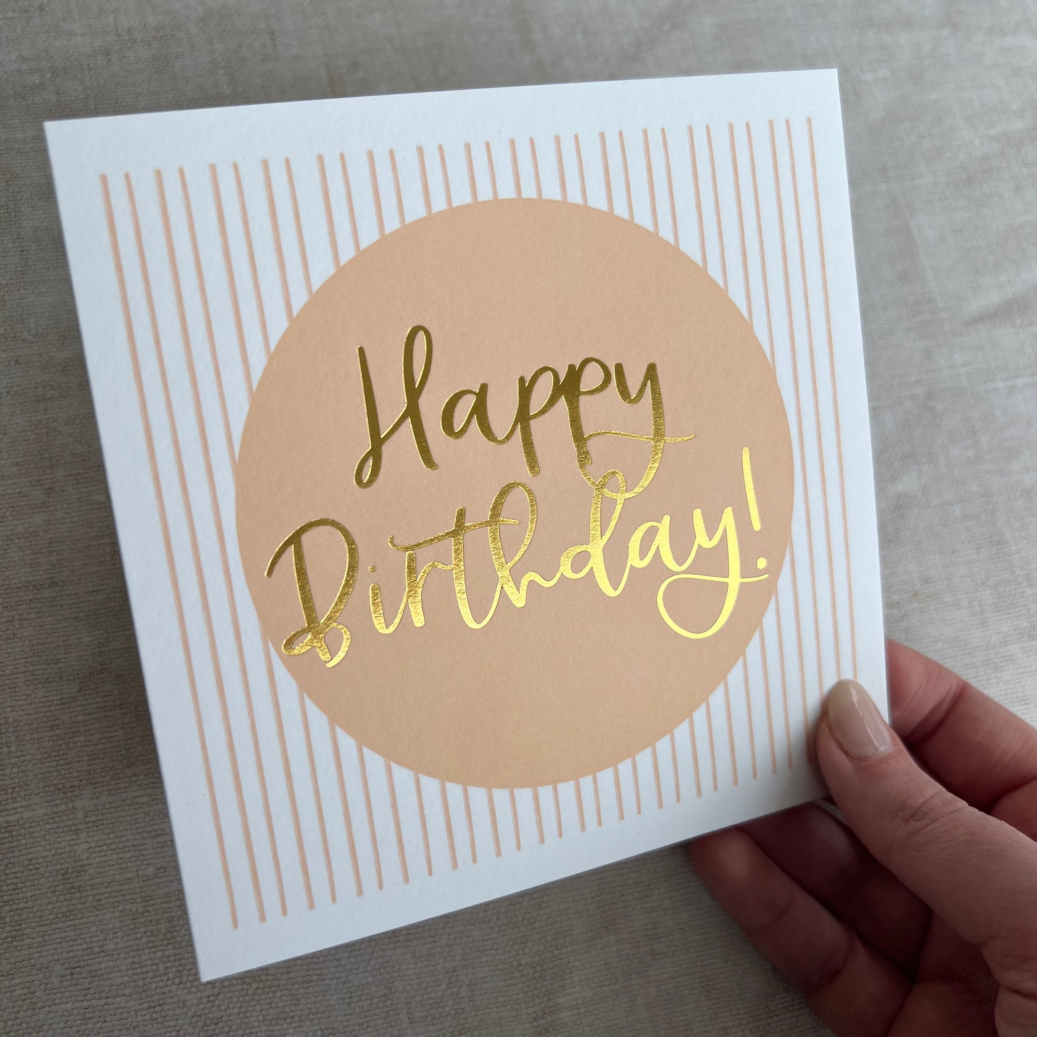 Birthday card -  yellow & gold foil