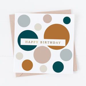 Birthday card -  blush & mustard circles