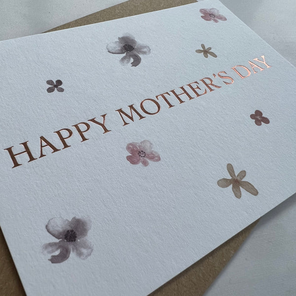 Mother’s Day Card - Rose gold and floral design