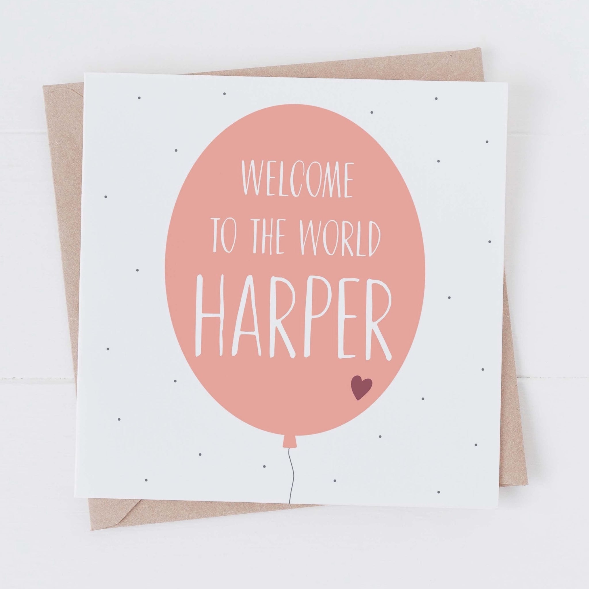 New baby girl card - welcome to the world personalised