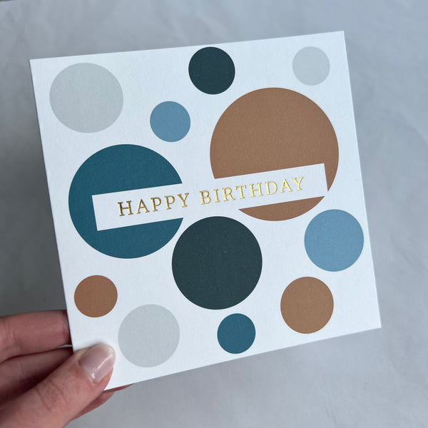 Birthday card -  navy circles