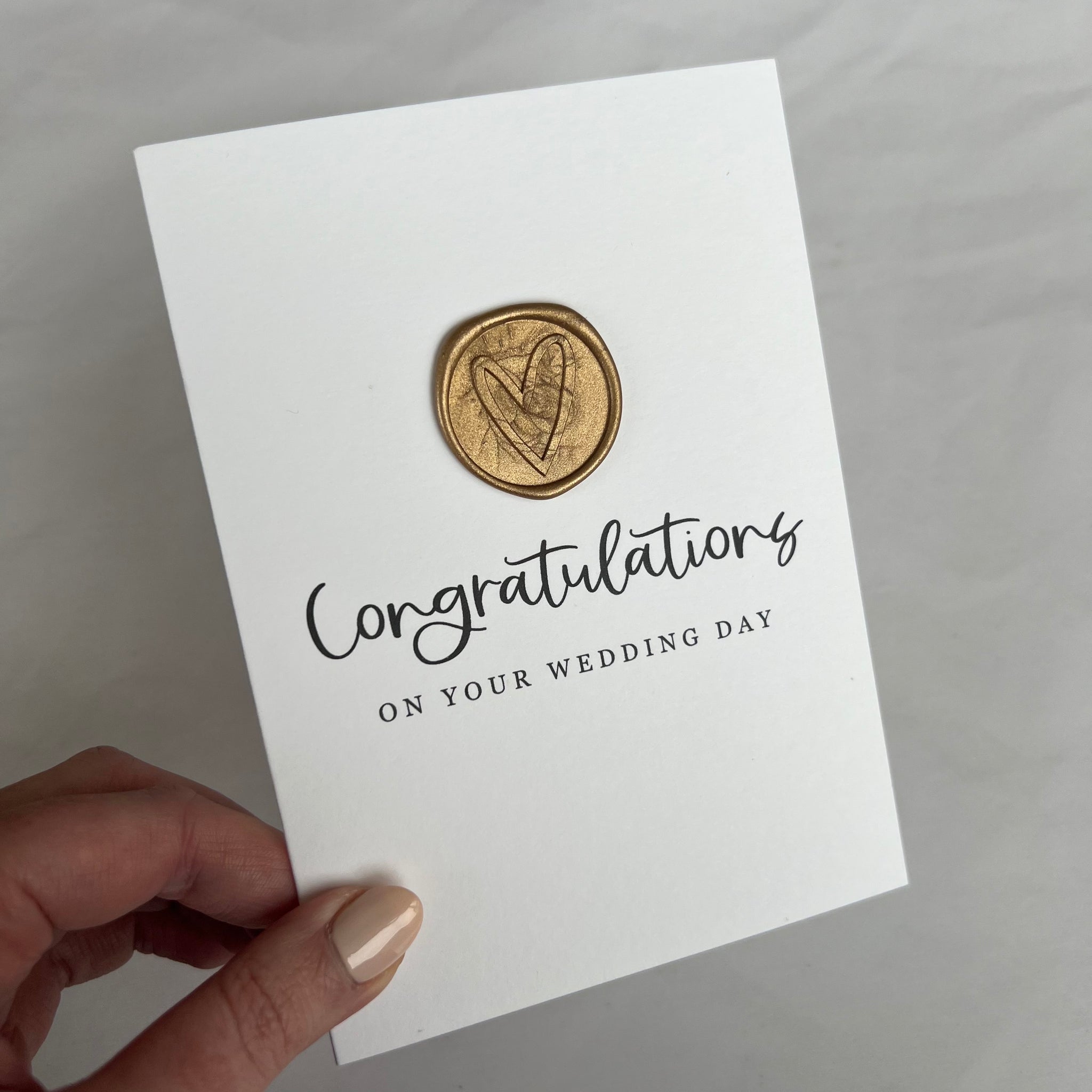 Wedding card - heart wax seal
