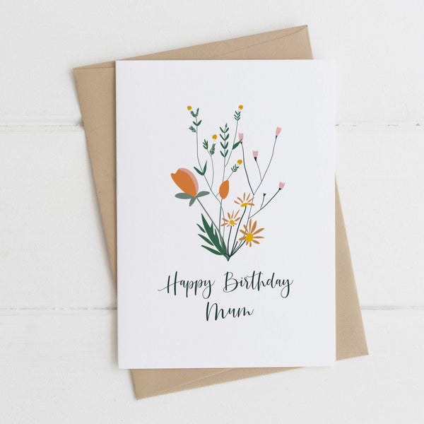 Birthday card - Mum - Wildflowers