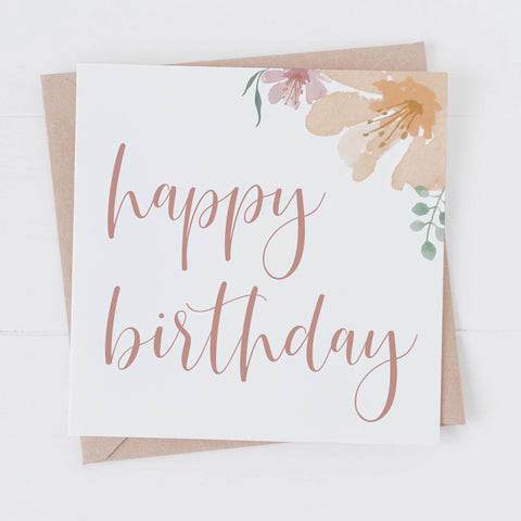 Birthday card - peach