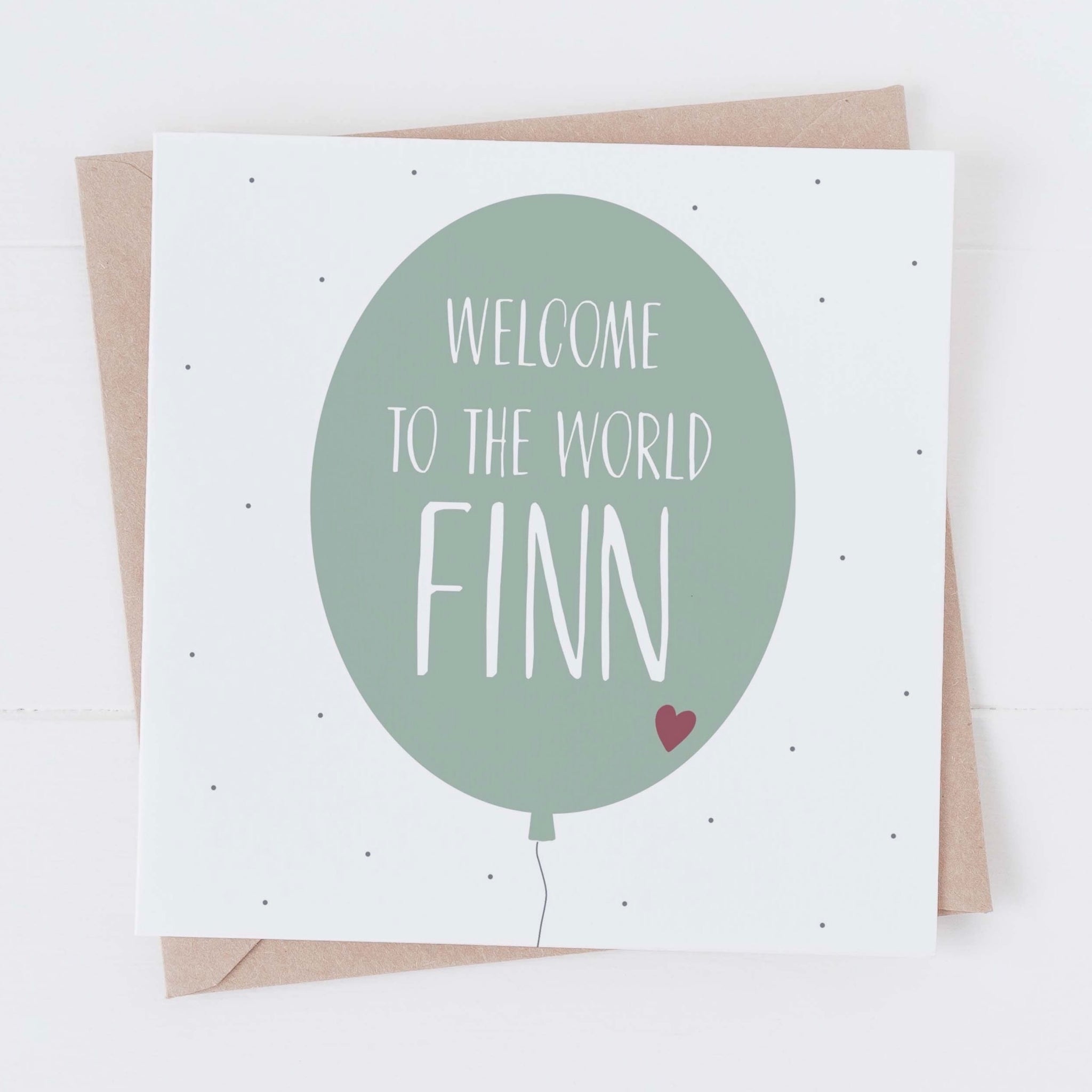 New baby boy card - welcome to the world personalised