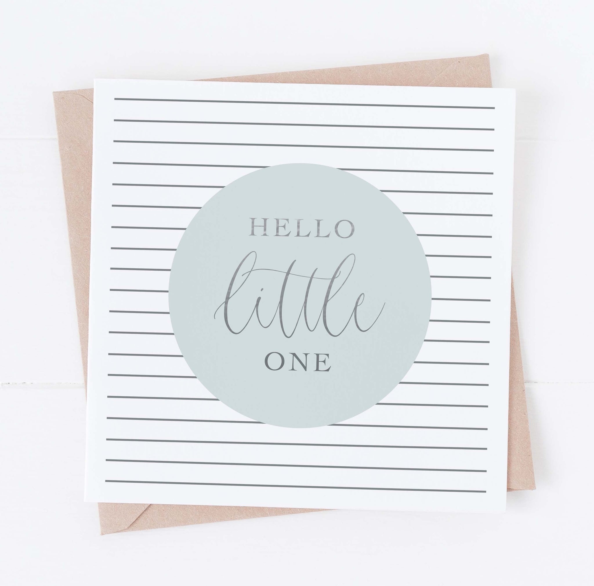 New baby card - blue and silver foil