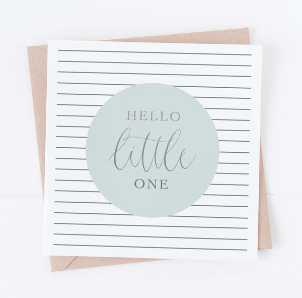 New baby card - blue and silver foil