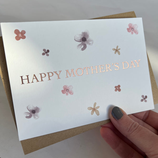 Mother’s Day Card - Rose gold and floral design