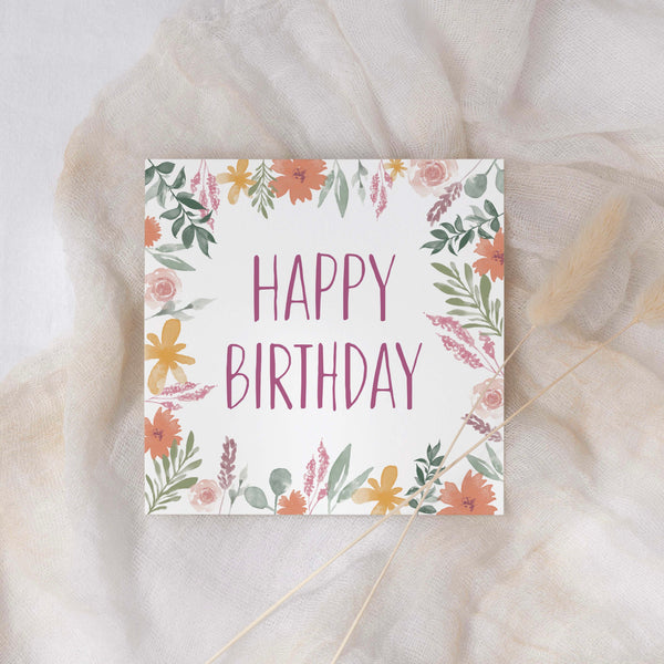 Birthday card - floral border