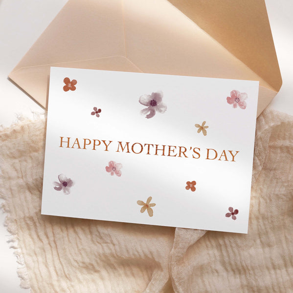 Mother’s Day Card - Rose gold and floral design