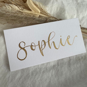 White flat place cards