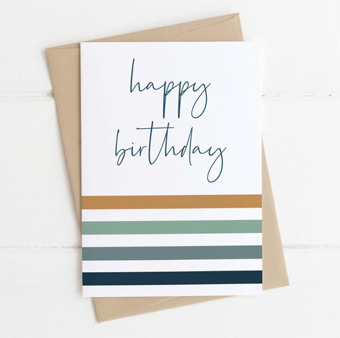 Birthday card - Blue stripes