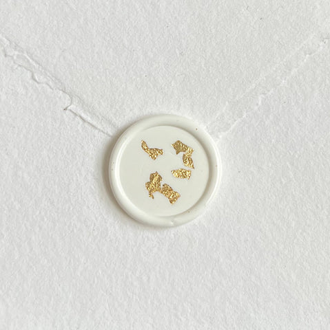 Gold flake wax seals